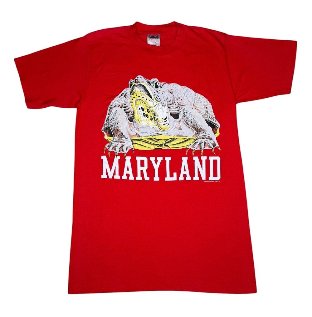 Vintage 80s Maryland Terps Big Print NCAA T-Shirt